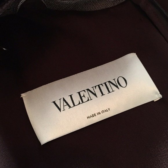 VALENTINO Purple Silk Dress Feather Floral Collar - Picture 2 of 8